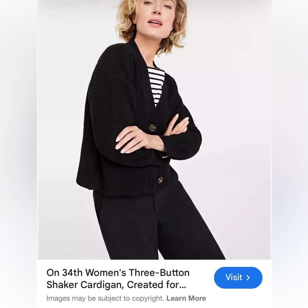 Macy's ON • 34th Black Three-Button Cardigan | Size XL